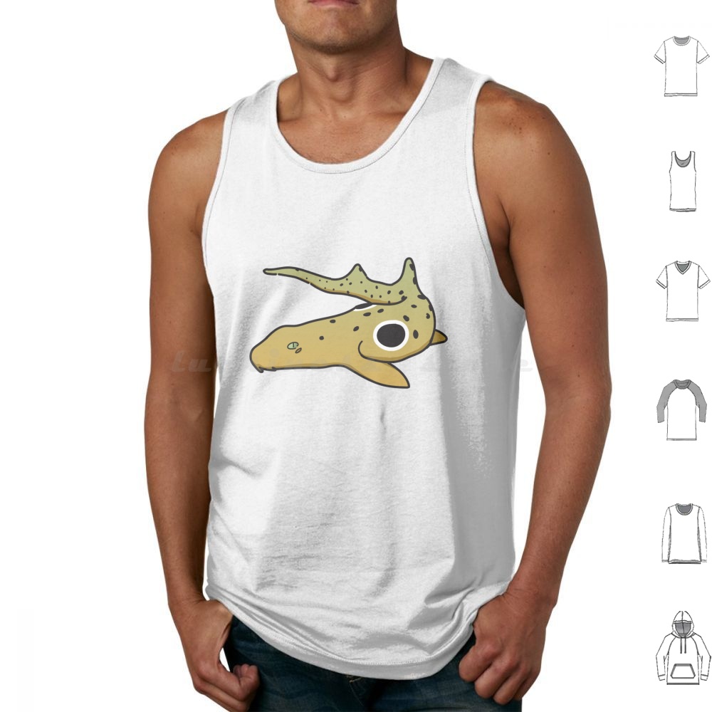 Draw Fish Aquarium - 에폴렛 상어 그림 탱크탑 프린트 코튼