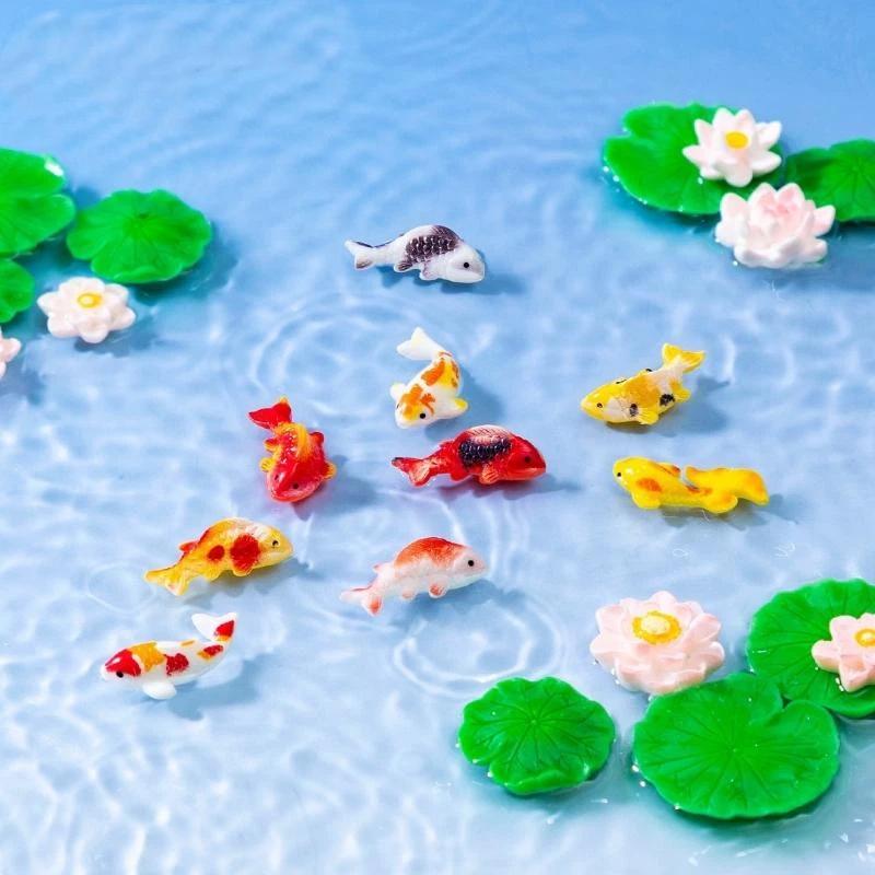 미니 레진 잉어 피규어 귀엽고 생생한 연꽃 장식품 무독 - Aquarium Mini Fish 리뷰 및 가격