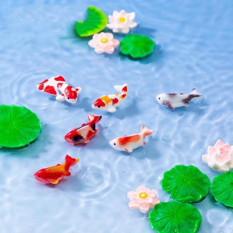 미니 레진 잉어 피규어 귀엽고 생생한 연꽃 장식품 무독 - Aquarium Mini Fish 리뷰 및 가격