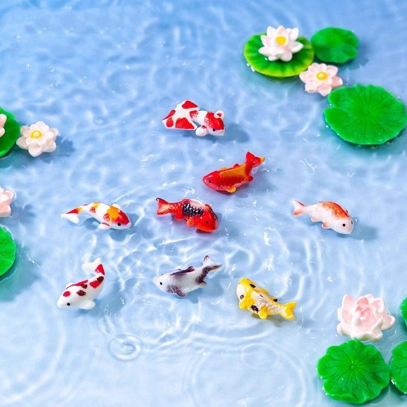 미니 레진 잉어 피규어 귀엽고 생생한 연꽃 장식품 무독 - Aquarium Mini Fish 리뷰 및 가격
