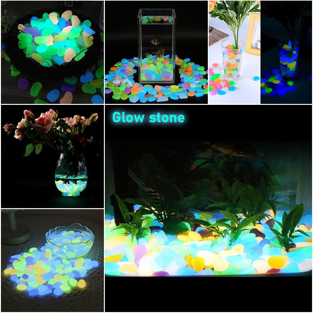 500개의 다양한 색상의 야광 자갈, 야광석, 빛나는  - Aquarium Fish Light 리뷰 및 가격