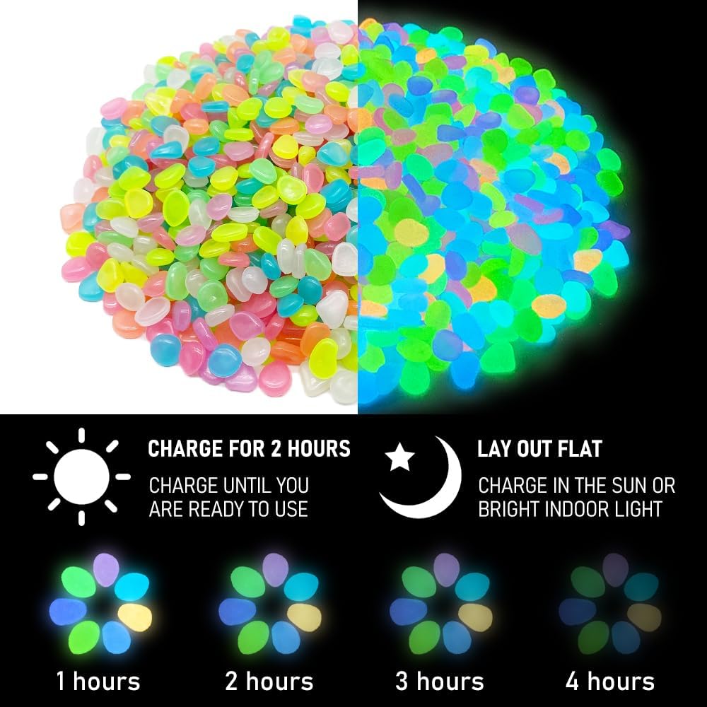 500개의 다양한 색상의 야광 자갈, 야광석, 빛나는  - Aquarium Fish Light 리뷰 및 가격