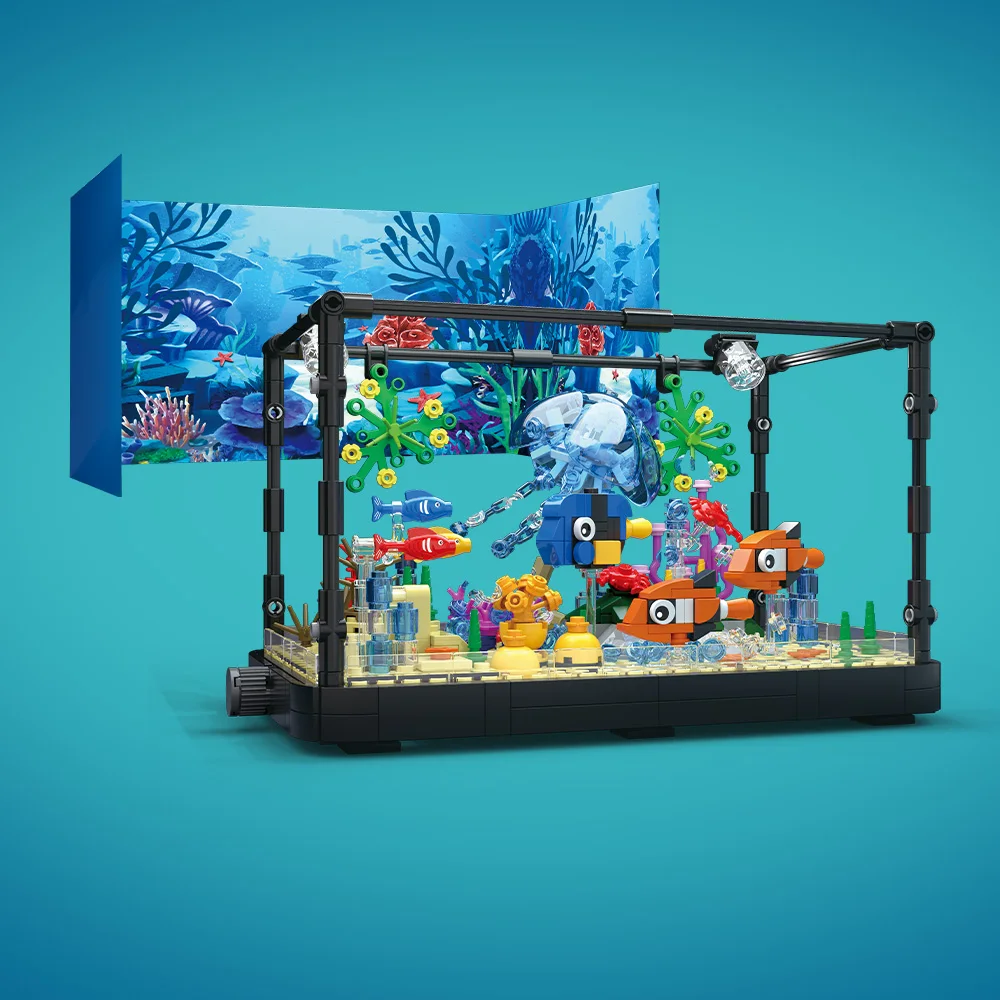 조명이 포함된 어항 빌딩 블록 세트, 수족관, 해양 거 - Aquarium Mini Fish 리뷰 및 가격
