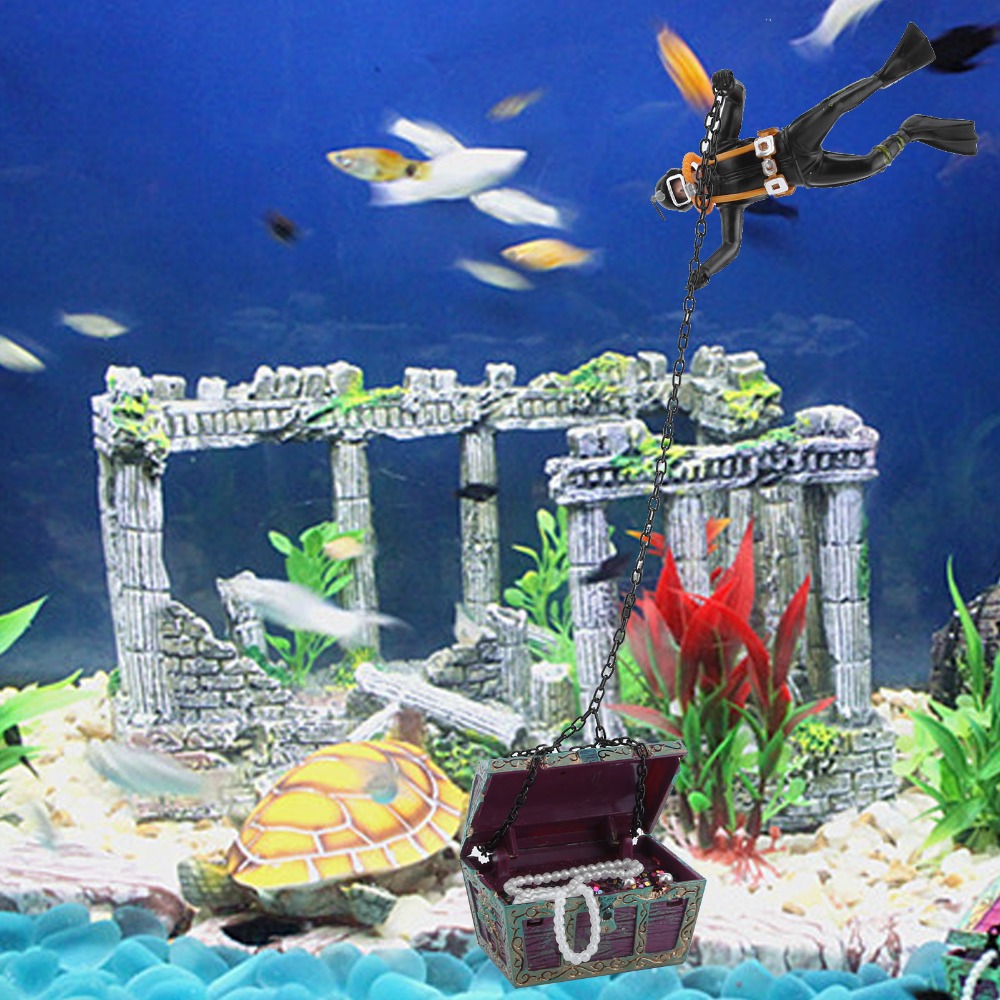 레진 수족관 장식품 공기 작동식 실물 크기 어항 장식  - Aquarium Fish Black 리뷰 및 가격