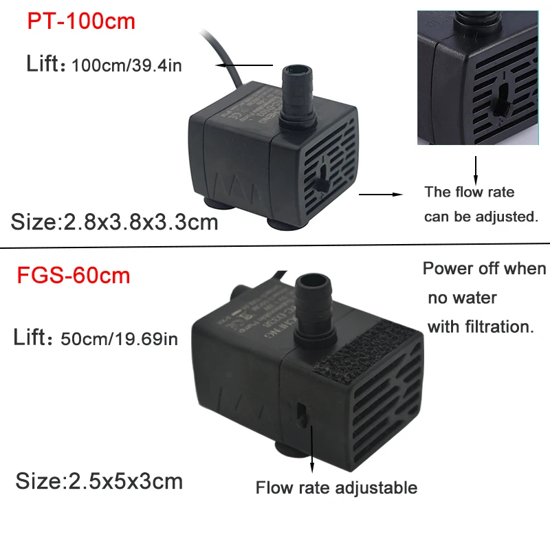 USB 수족관 수중 워터 펌프, 5V 5W 미니 조절식 - Aquarium Mini Fish 리뷰 및 가격