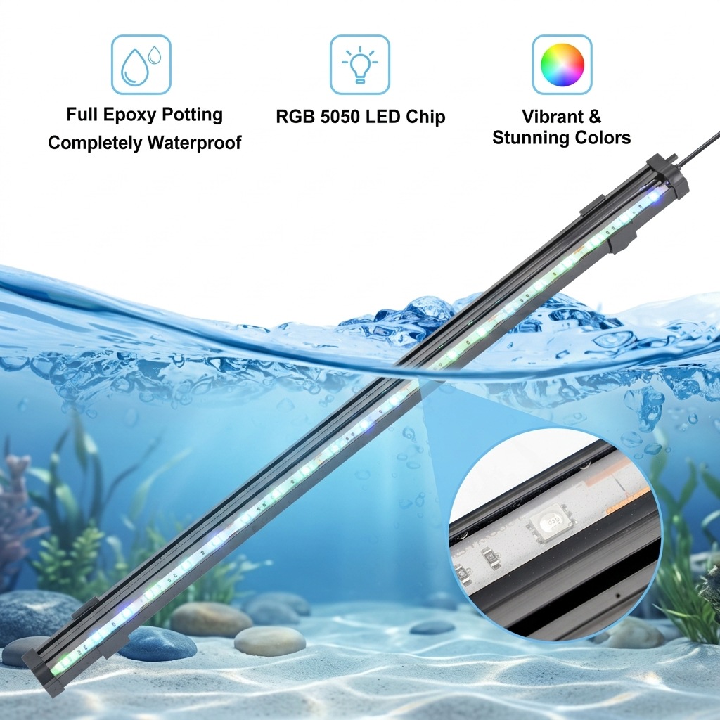 USB LED 수족관 에어 버블 라이트 자동 RGB 색 - Aquarium Fish Lamp 리뷰 및 가격